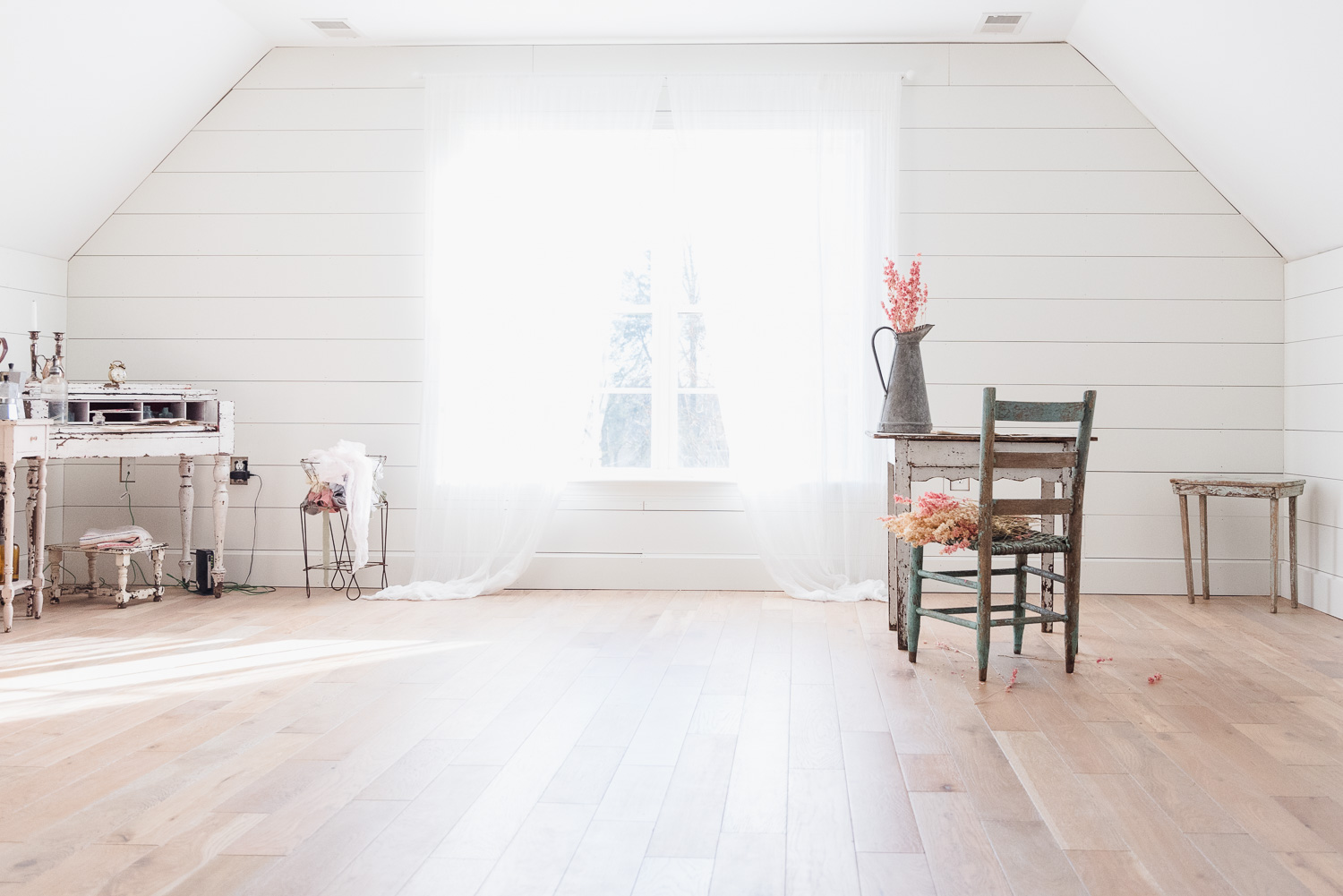 Loft Photography Studio in our modern farmhouse filled with vintage props 